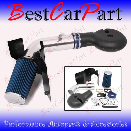 Bcp blue 98-03 durango 5.2/5.9l v8 heat shield cold air intake induction +filter