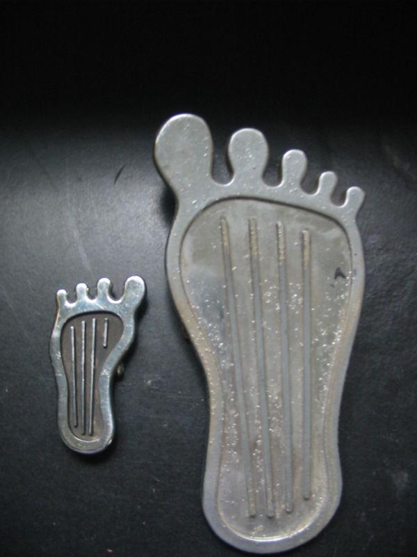 Vintage foot shaped car pedal and smaller high beam 