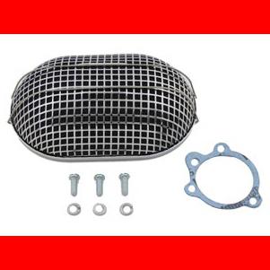 Chrome oval mesh air cleaner for bendix-keihin carb harley sportster dyna bobber