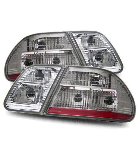 96-02 mercedes benz w210 e320/e430/e55 clear chrome tail lights brake park lamps