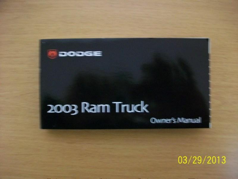 2003 dodge ram truck    owners manual 