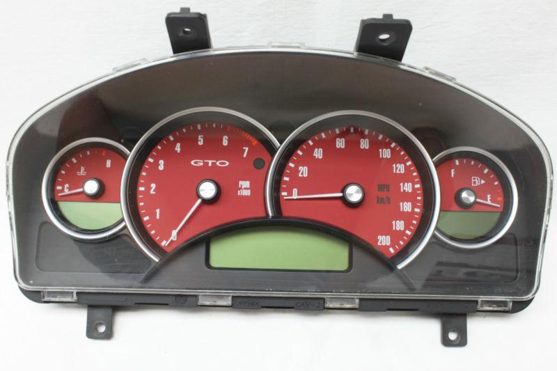 04-06 gto red instrument gauge cluster 130k miles 200mph used oem