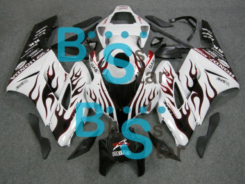 Red flame white fairing bodywork w2 set fit cbr1000rr 04-05 2004-2005 30f