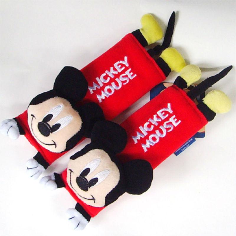 Red color mickey mouse cartoon car use baby trolley use seat belt cover set