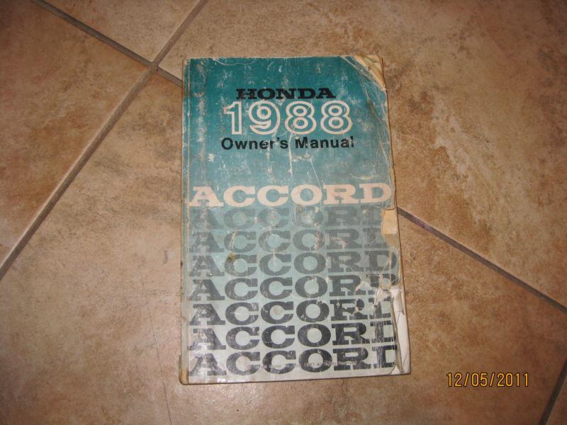 Honda owners manual 1988 honda accord