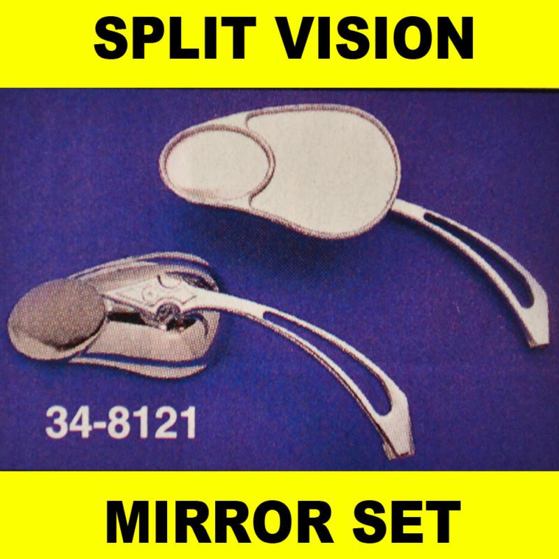 Harley motorcycle split vision mirrors set spear stems