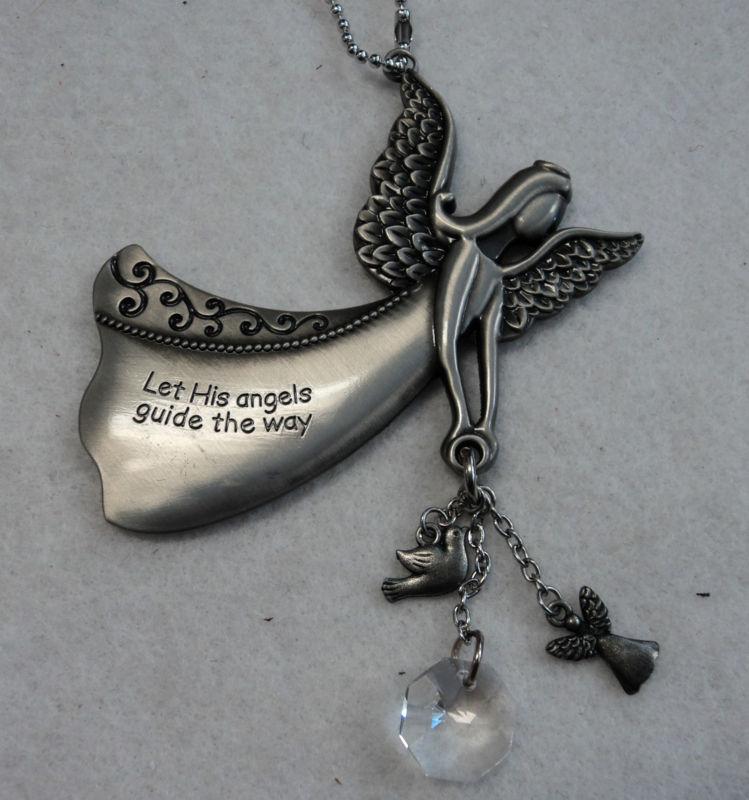 Let his angels guide the way angel prism car charm rear view mirror ornament