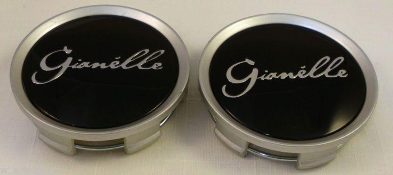 Gianelle wheels black w/ silver custom wheel center cap caps set of 2 # 918-cap