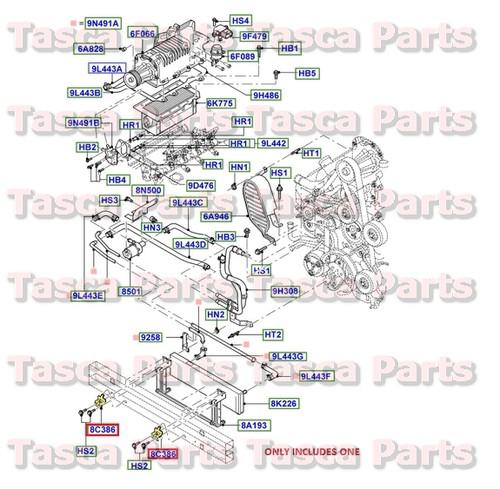 New oem 4.6l v8 32v engine supercharger support bracket 2002-2004 ford mustang