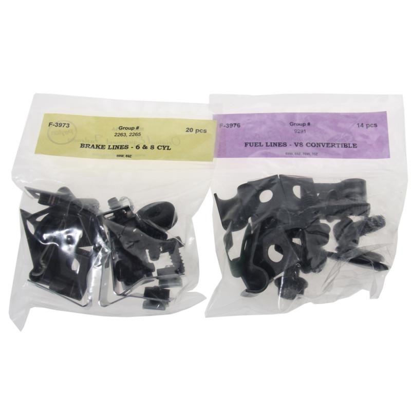 Mustang amk products brake and fuel line fastener kit convertible v8 1969