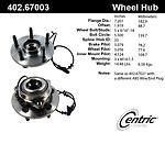 Centric parts 402.67003 front hub assembly