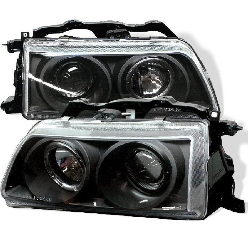 Tln honda civic 1990 91 / crx 1990 91 halo projector headlights - black