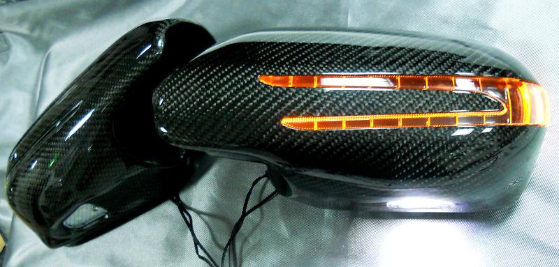 Mercedes w219 cls-class 09-12 carbon fiber arrow type led side mirror cover 