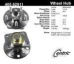 Centric parts 405.62011 rear hub assembly