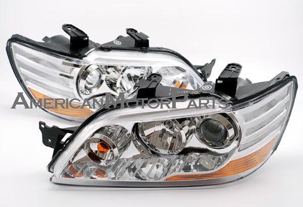 Depo pair euro style chrome projector headlights 02-03 mitsubishi lancer w/o evo