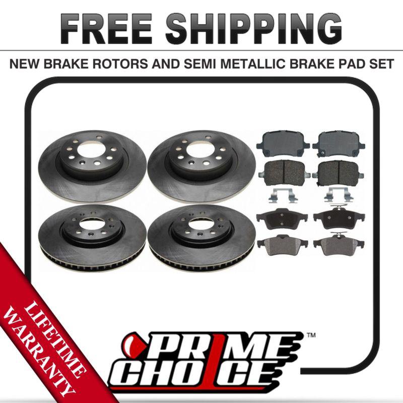 Front + rear kit (4) brake rotors & (8) brake pads with lifetime warranty