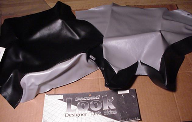 1995 kawasaki zx-7  2-pc seat cover skins black/silver second look designs