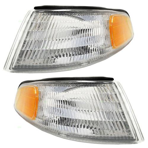 New pair set park signal marker light housing dot 92-97 ford crown victoria