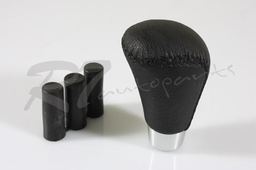 Nonthreaded performance style high quality black leather grip manual shift knob