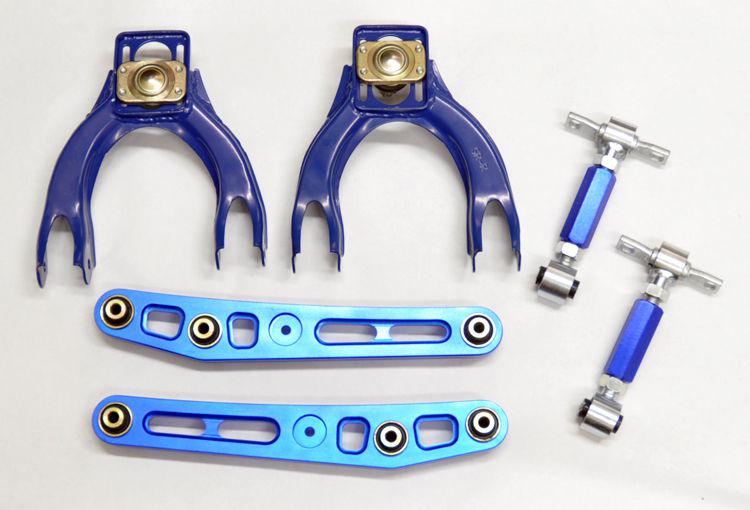 Honda civic, acura integra front & rear camber kit & lower control arms - blue