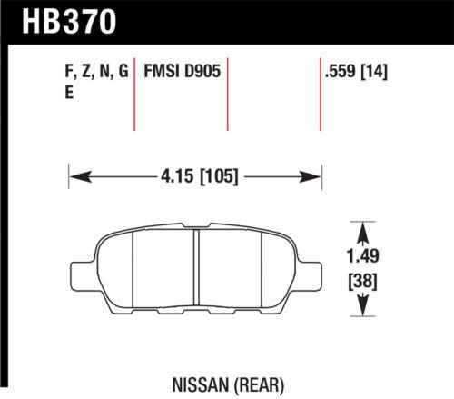 Hawk performance hb370z.559 disc brake pad