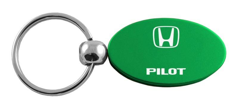 Honda pilot green oval metal keychain car ring tag key fob logo lanyard