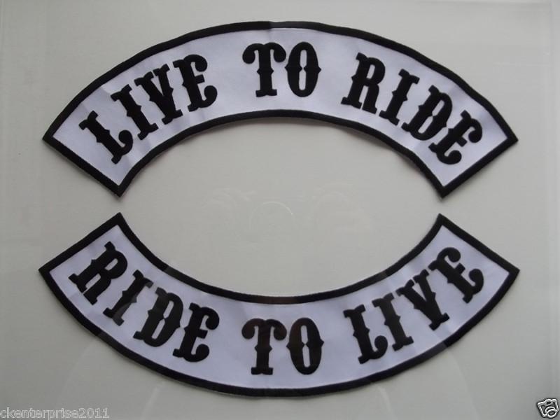 Live to ride rocker motorcycle biker large embroidered back patch harley #2a
