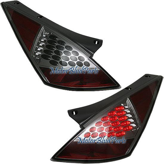 03-05 350z led smoked tail lights rear brake lamps pair