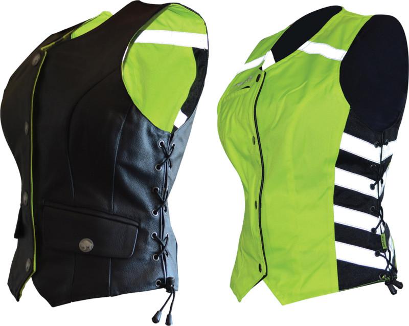 Missing link g2 d.o.c. reversable ladies safety vest black/hi-viz green medium