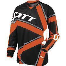  scott mx / motocross jersey  350 grid locke,black/orange,size large,msrp $45.00