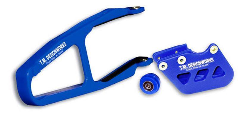 T.m. designworks baja-rally chain slide-n-guide kit blue ycp-k77-bu