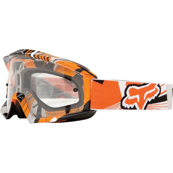 Orange/clear lens fox racing main mx undertow youth goggles