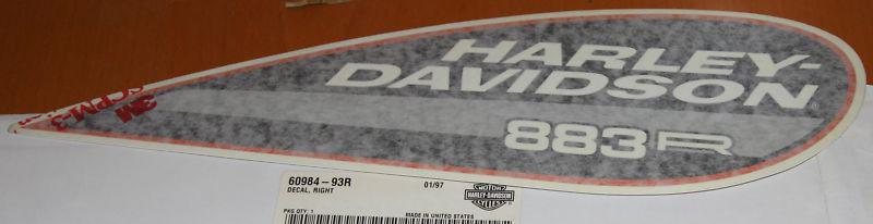 Harley  60984-93r  tank  decal   nos oem genuine sold each