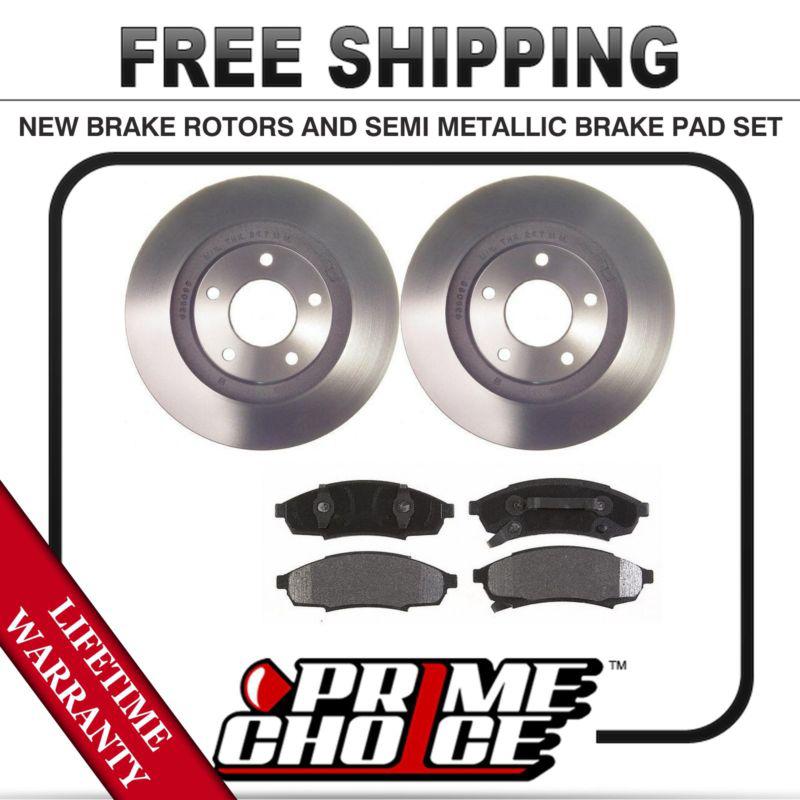 Front kit (2) brake rotors and (1 set) premium brake pads with lifetime warranty