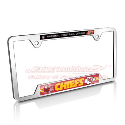 Nfl kansas city chiefs chrome metal license plate frame + free gift, licensed