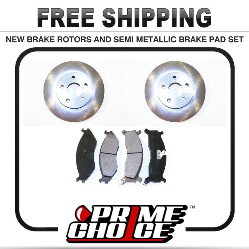 Premium front metallic brake pads and disc rotors complete kit left & right pair