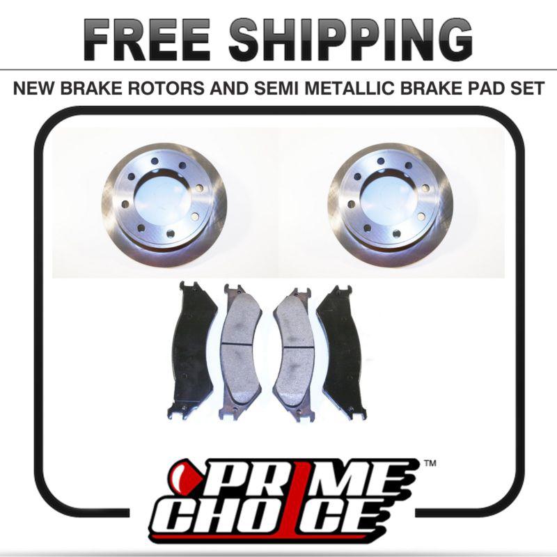 Premium rear metallic brake pads and disc rotors complete kit left & right pair