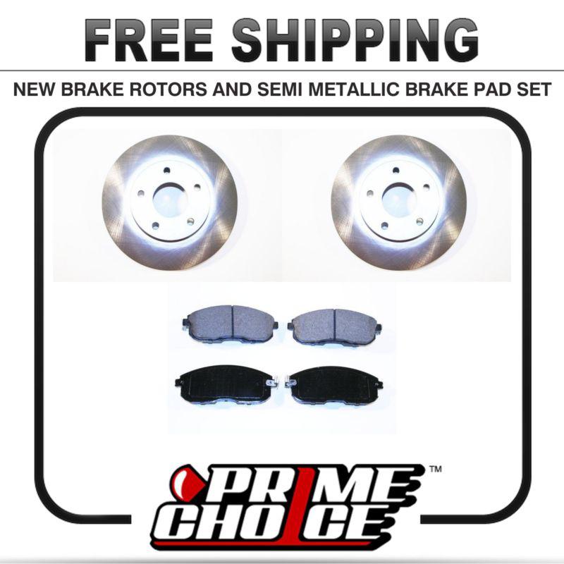 Premium front metallic brake pads and disc rotors complete kit left & right pair