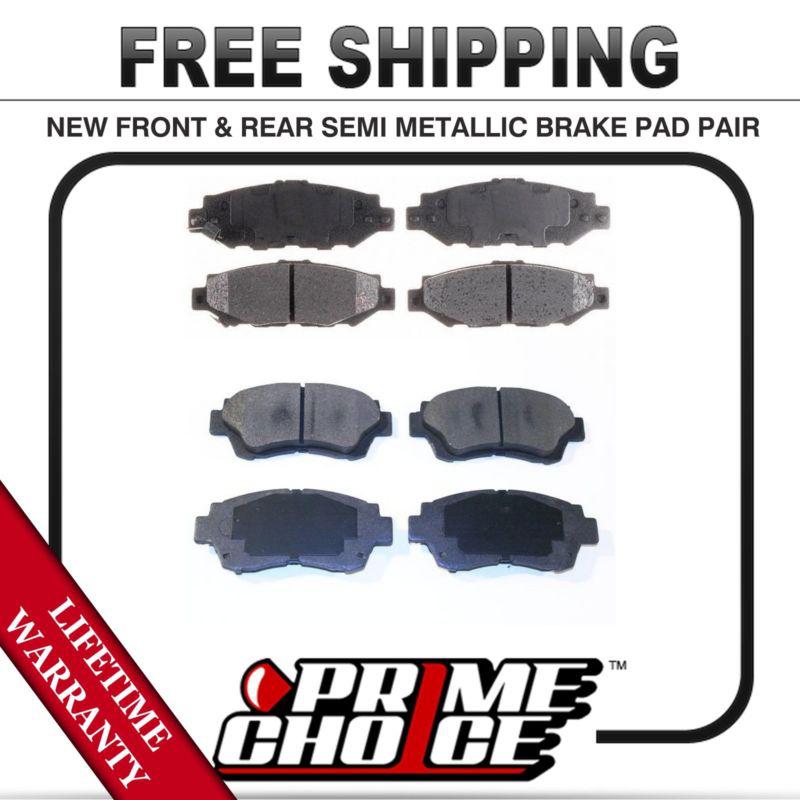 Complete set of front and rear premium brake pads with lifetime warranty