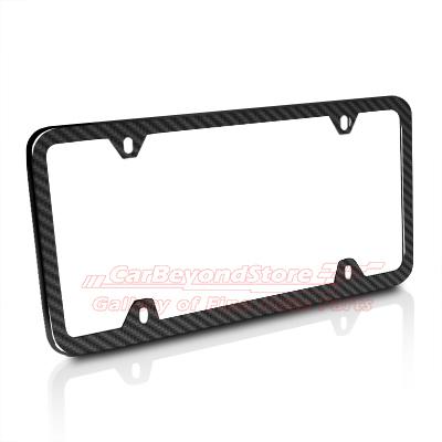 Slim style real carbon fiber 4 holes auto license plate frame, high-end product 