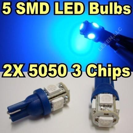 Led b4 blue 2x t10 wedge light bulbs 158 161 168 194 2825 3652 w5w 2886x 921 a