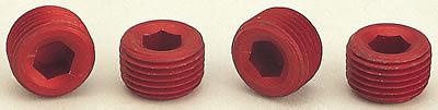 Summit g1485r fittings internal allen head pipe plug 1/8" npt red setof4