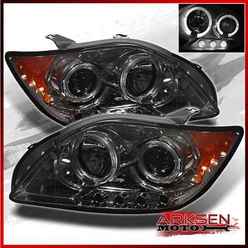 Smoked 05-07 scion tc halo led projector headlights lights lamps pair left+right