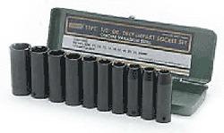 10 piece 1/2" drive sae impact deep socket set (lifetime warranty) - 2911