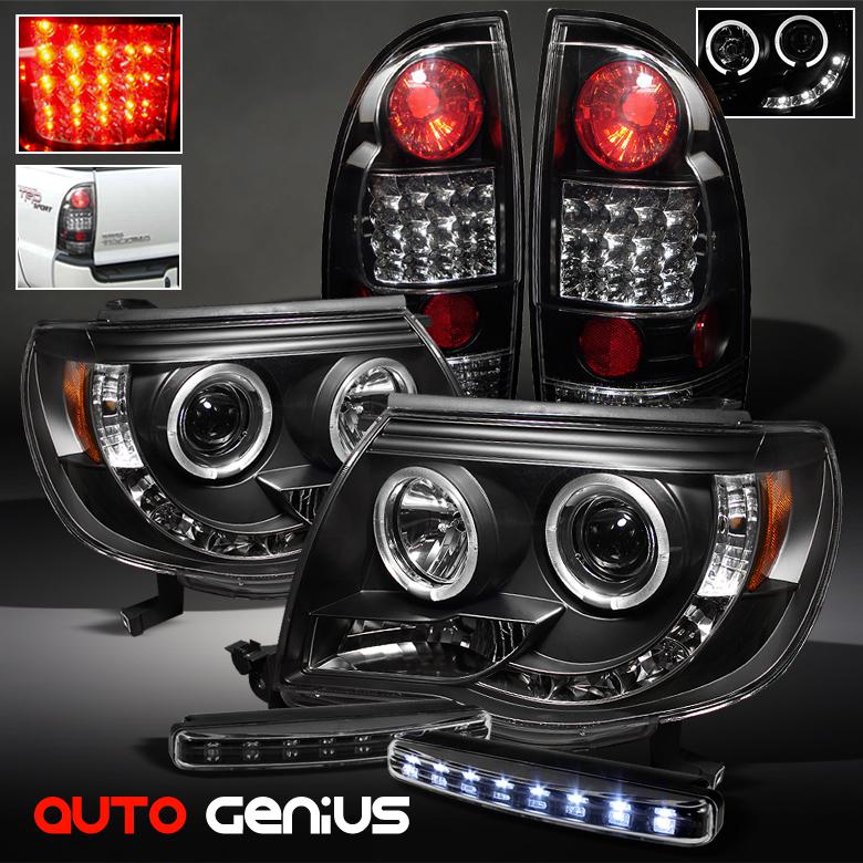 05-11 tacoma black projector headlights + philips-led tail lights + daytime led