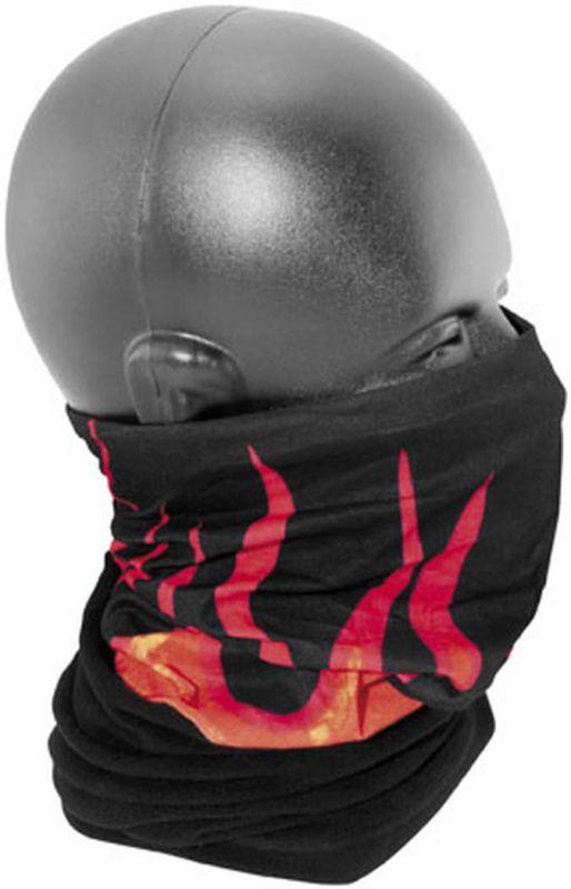 Zan cold weather combo motley adult poly/fleece tube,black/orange flames,osfm