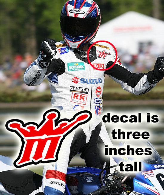 Mladin "m" decal sticker for suzuki sportbikes