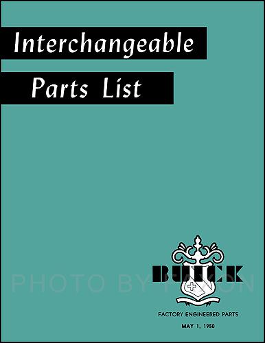 Buick and gm olds parts interchange book 1946 1947 1948 1949 1950 manual