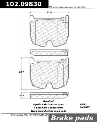 Centric 102.09830 brake pad or shoe, front-c-tek metallic brake pads