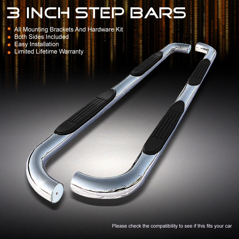 Fit 01-06 santa fe suv 3" polished stainless steel side step bar running boards